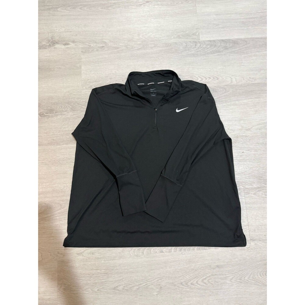 Nike Running Long Sleeve Dri-Fit Black Shirt Size XXL With Thumb Holes